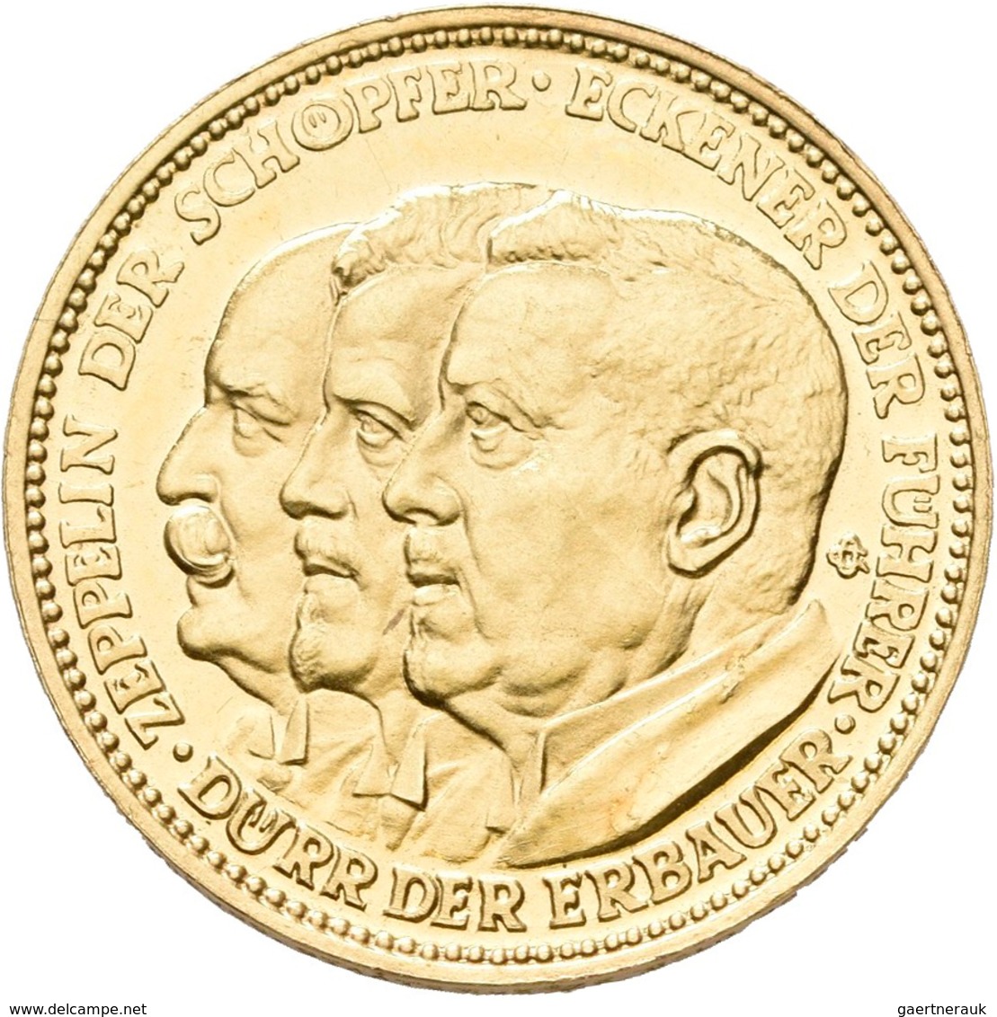 Medaillen Deutschland: Luftfahrt: Goldmedaille 1929, Auf Die 1. Weltfahrt Des Luftschiffes Graf Zepp - Autres & Non Classés