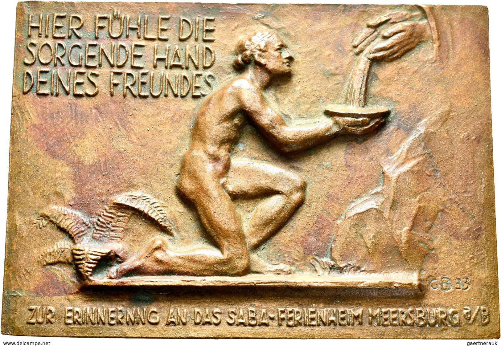 Medaillen Deutschland: Meersburg/Bodensee: Einseitige Bronzegussplakette 1933, Signiert GB. Zur Erin - Autres & Non Classés