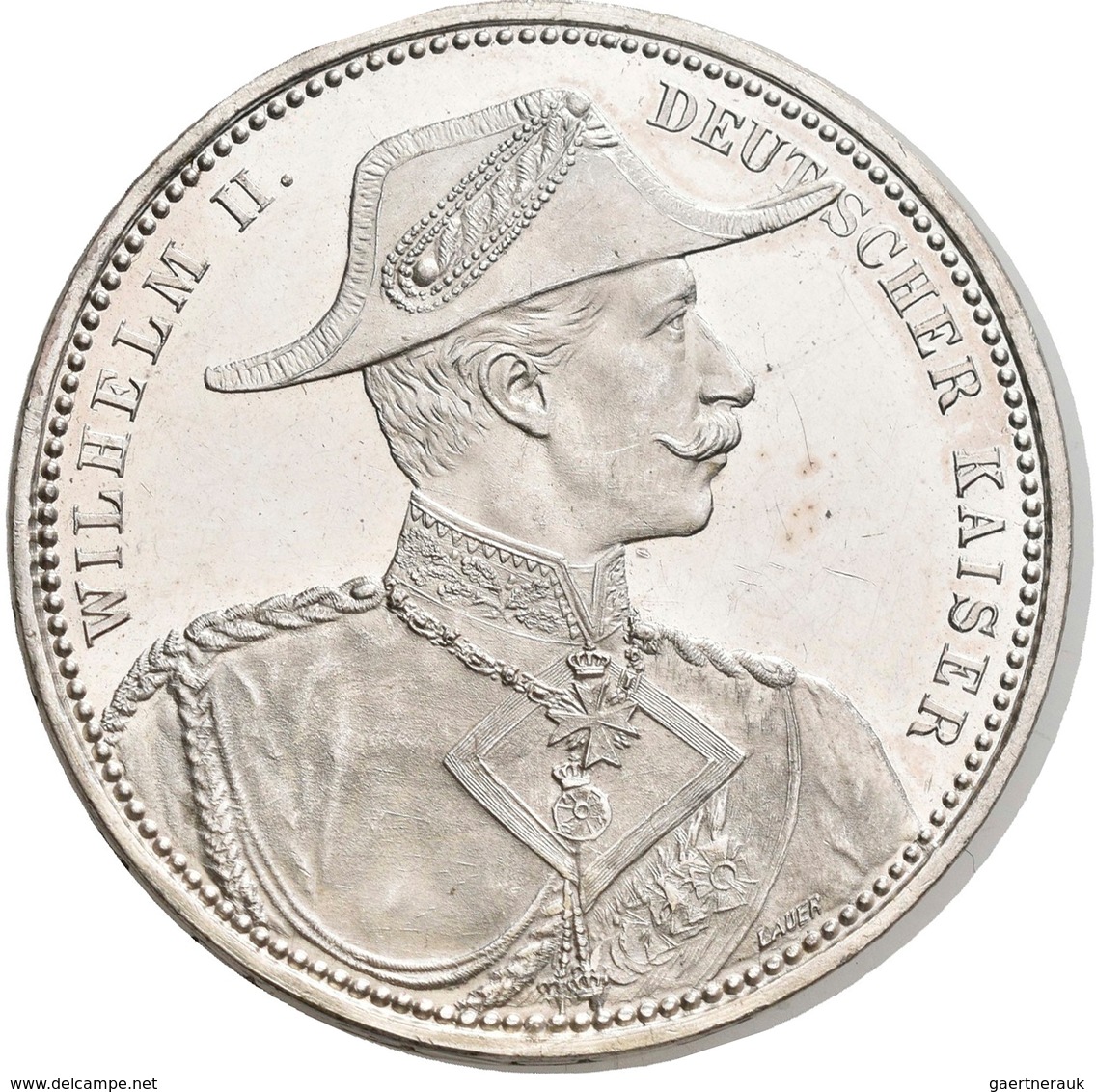 Medaillen Deutschland: Preußen, Wilhelm II. 1888-1918: Silbermedaille O. J. (1895), Werkstatt Lauer, - Autres & Non Classés