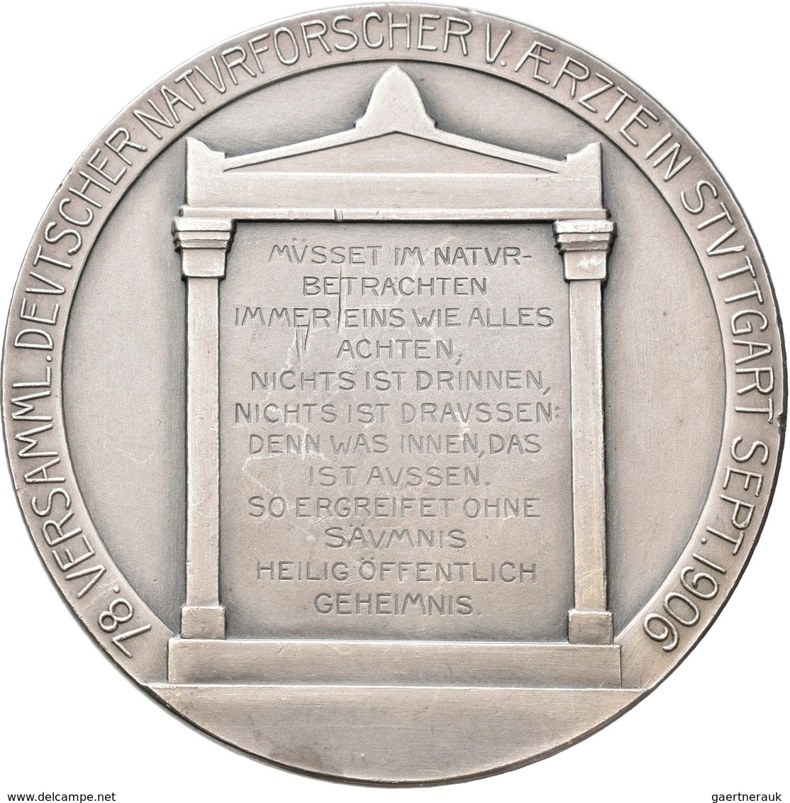 Medaillen Deutschland: Stuttgart: Silbermedaille 1906 Von Mayer & Wilhelm, 78. Versammlung Deutscher - Autres & Non Classés