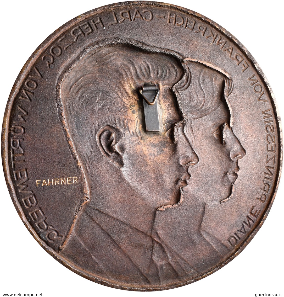 Medaillen Deutschland: Württemberg, Carl Herzog Von Württemberg *1936: Einseitiges Bronzegussmodell - Autres & Non Classés