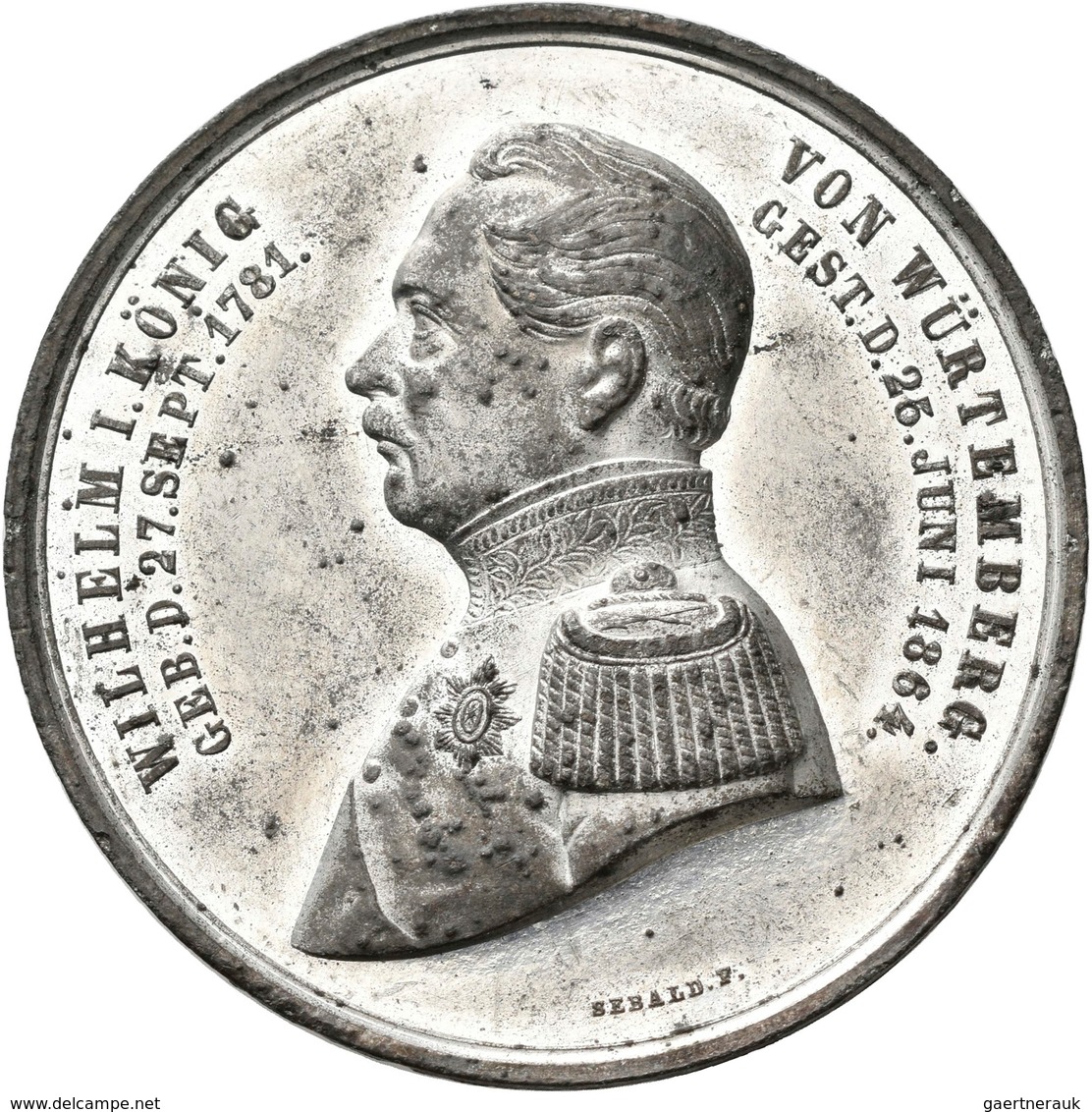 Medaillen Deutschland: Württemberg, Wilhelm I. 1816-1864: Lot 6 Stück; Bronzene Prämienmedaille für