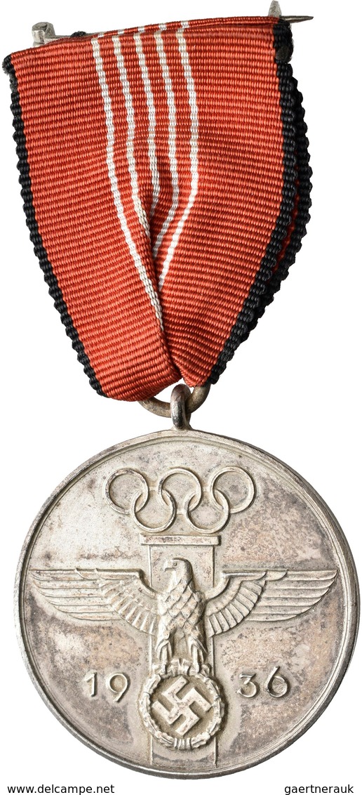 Orden & Ehrenzeichen: Olympische Spiele Berlin 1936: Versilberte AE Medaille (Deutsche Olympia-Erinn - Andere & Zonder Classificatie