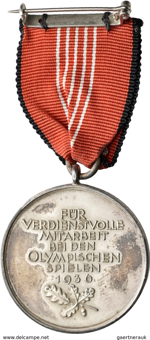 Orden & Ehrenzeichen: Olympische Spiele Berlin 1936: Versilberte AE Medaille (Deutsche Olympia-Erinn - Andere & Zonder Classificatie