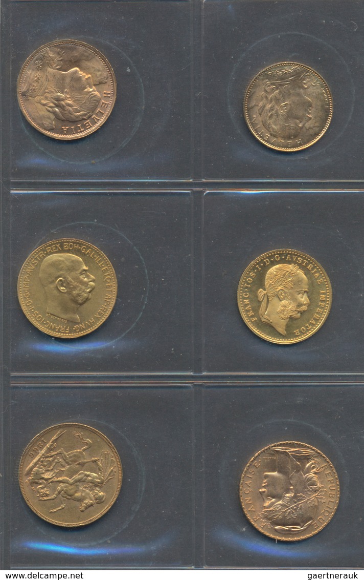 Alle Welt  - Anlagegold: Kleines Lot 6 Goldmünzen: 10 CHF Vreneli 1922; 20 CHF Vreneli 1935 LB; 1 Du - Autres & Non Classés