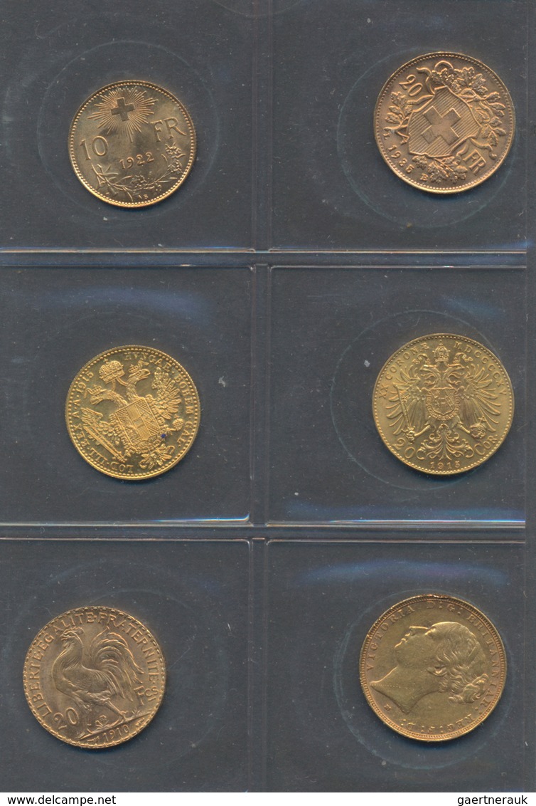 Alle Welt  - Anlagegold: Kleines Lot 6 Goldmünzen: 10 CHF Vreneli 1922; 20 CHF Vreneli 1935 LB; 1 Du - Other & Unclassified