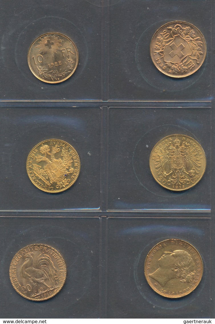 Alle Welt  - Anlagegold: Kleines Lot 6 Goldmünzen: 10 CHF Vreneli 1922; 20 CHF Vreneli 1935 LB; 1 Du - Sonstige & Ohne Zuordnung