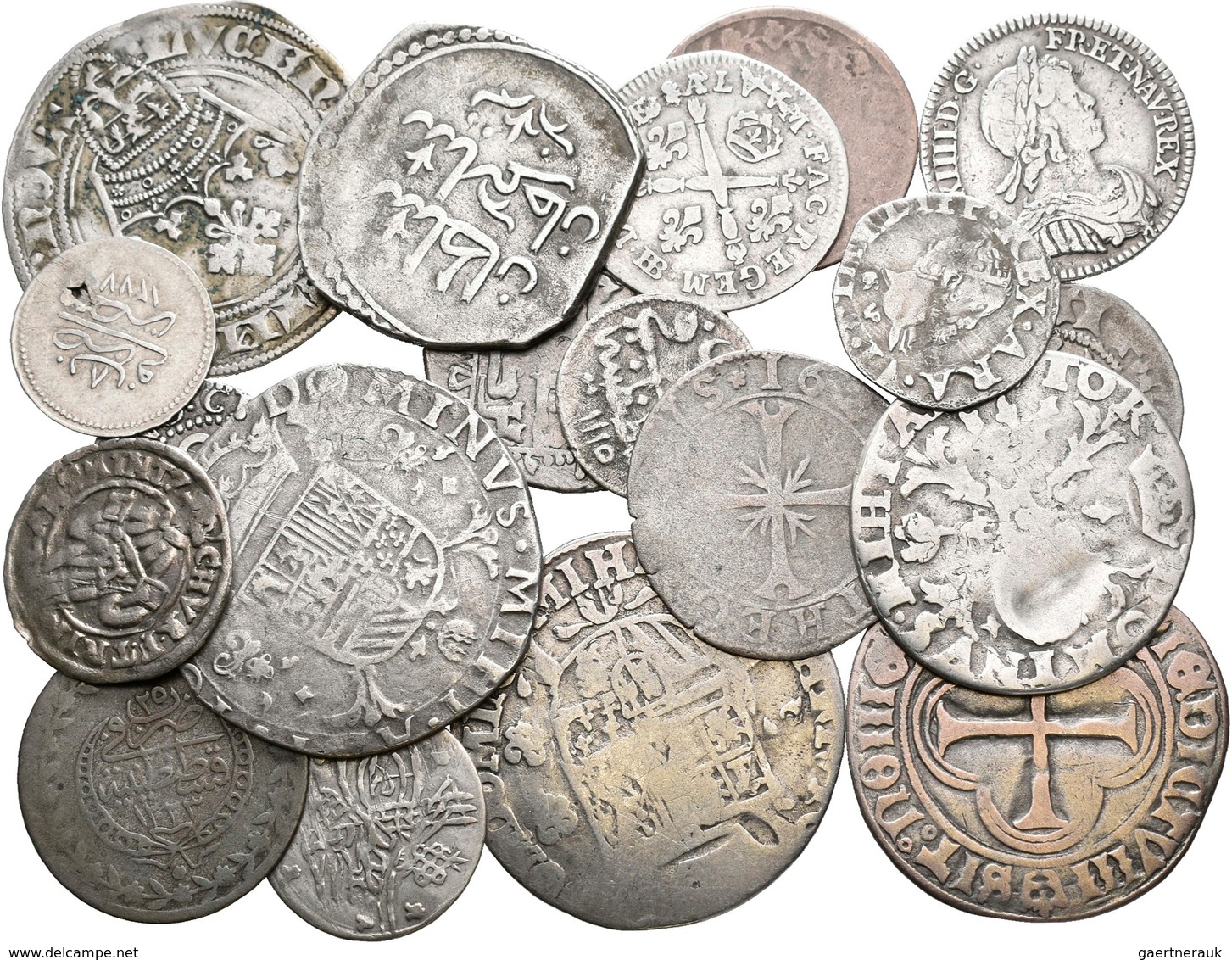 Alle Welt: Kleines Konvolut Von 20 Silbermünzen Ab Dem 17. Jhd.; Dabei Brabant, Frankreich, Spanien - Autres & Non Classés