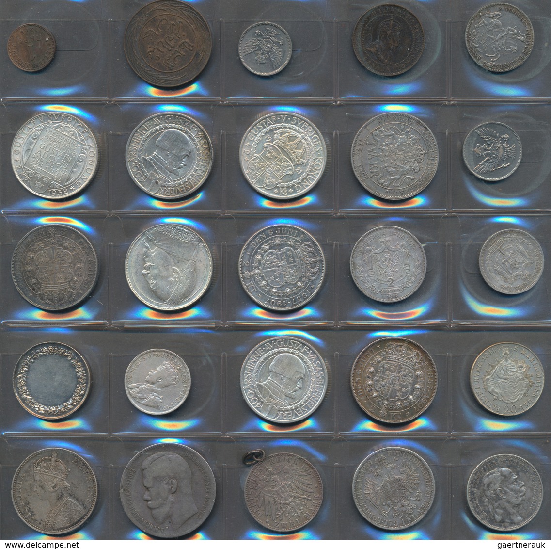 Alle Welt: Lot 25 Münzen Aus Aller Welt, überwiegend Silbermünzen, Dabei Schweden, Österreich-Ungarn - Autres & Non Classés