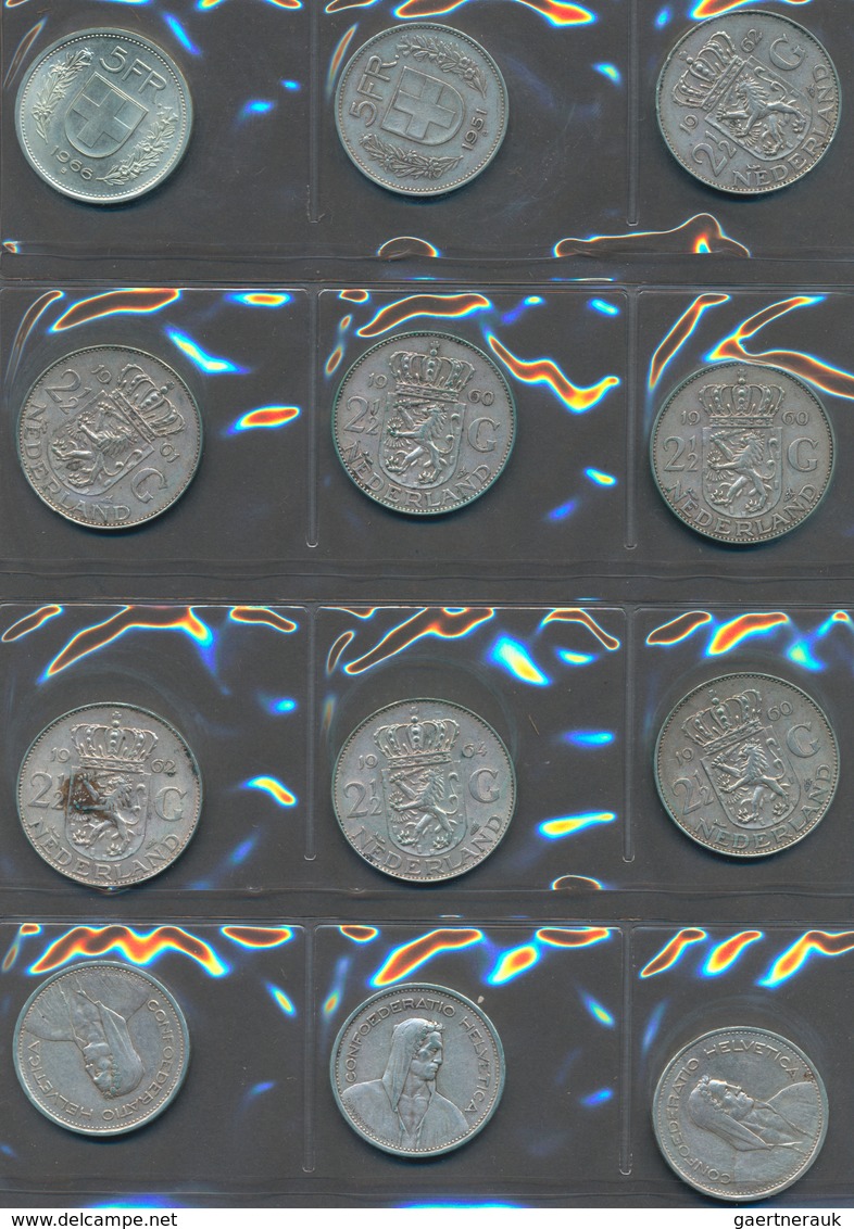 Alle Welt: Kleine Sammlung An Diversen Silbermünzen (CHF, NLG, 1 OZ) Und Medaillen (Schongau, Peitin - Sonstige & Ohne Zuordnung