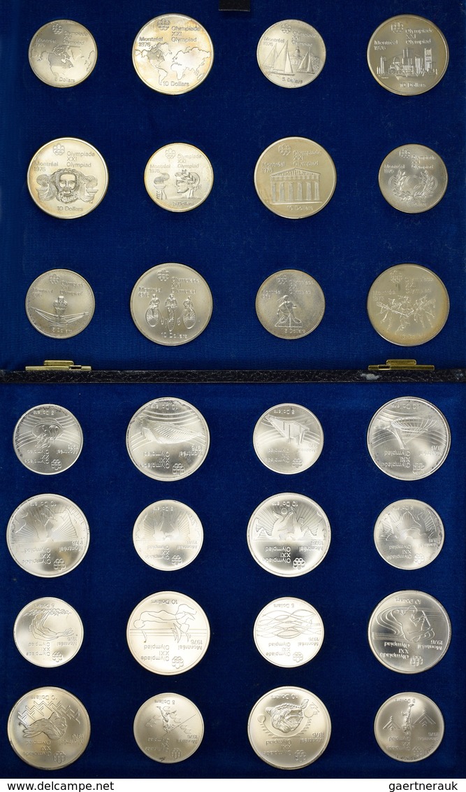 Kanada: Olympische Spiele Montreal 1976: 14 X 5 Dollars Sowie 14 X 10 Dollars Gedenkmünzen 1973-1976 - Canada