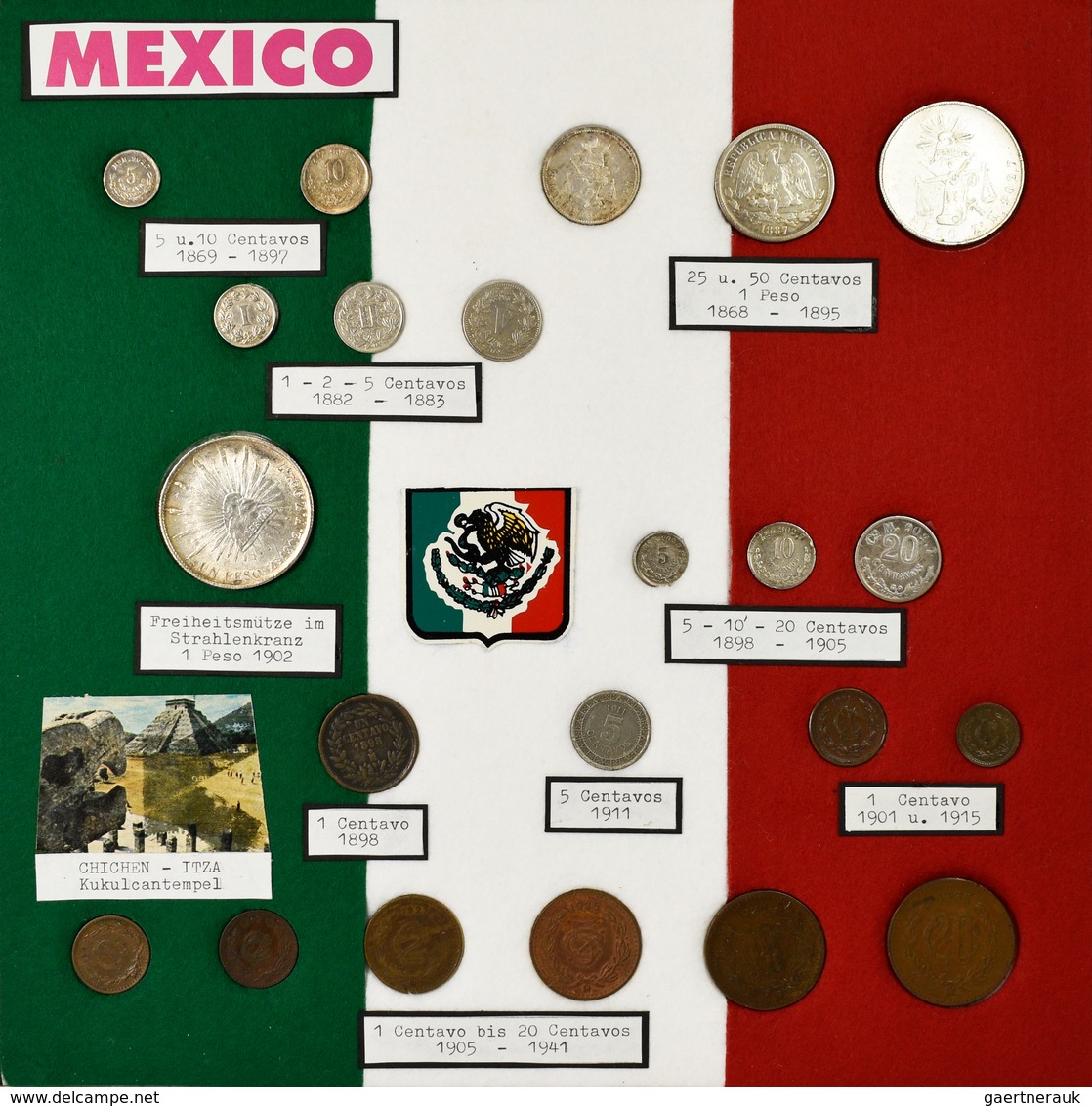Mexiko: Eine umfangreiche Typensammlung Mexikanischer Münzen ab ca. 1823. 12 BEBA Schuber mit Münzen