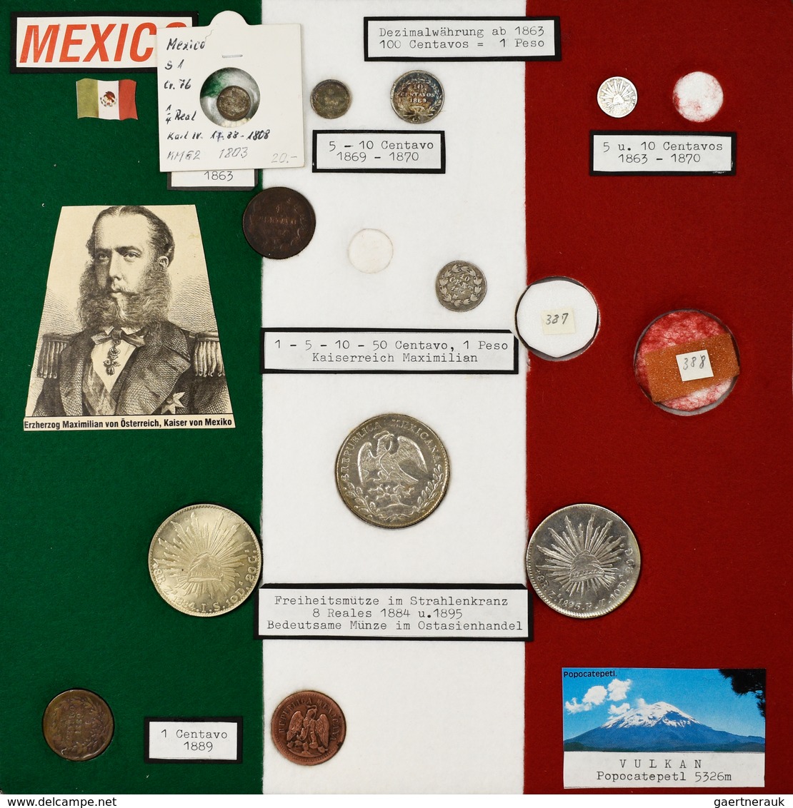 Mexiko: Eine umfangreiche Typensammlung Mexikanischer Münzen ab ca. 1823. 12 BEBA Schuber mit Münzen