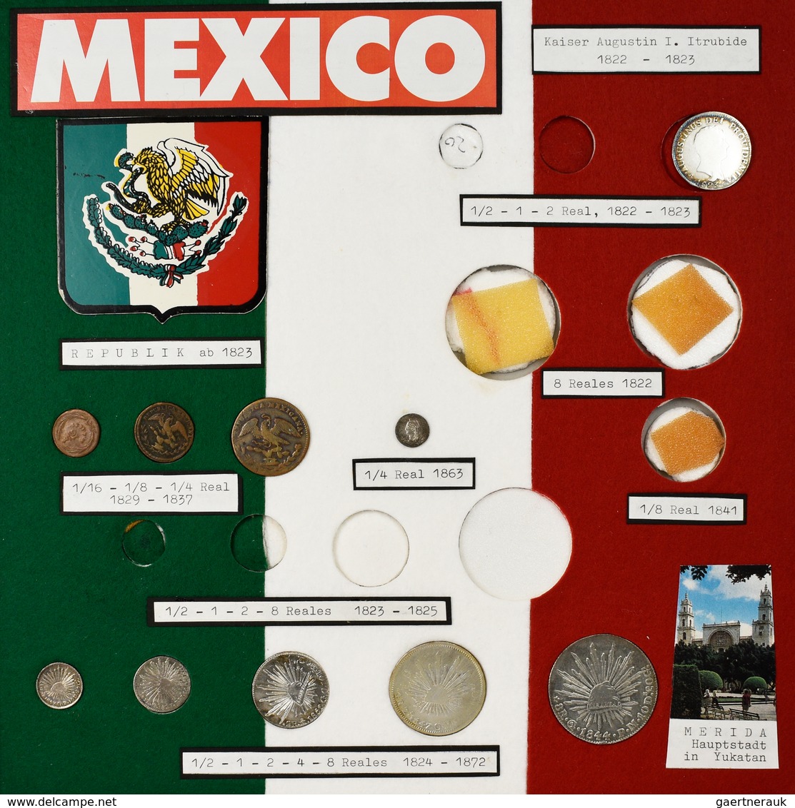 Mexiko: Eine umfangreiche Typensammlung Mexikanischer Münzen ab ca. 1823. 12 BEBA Schuber mit Münzen