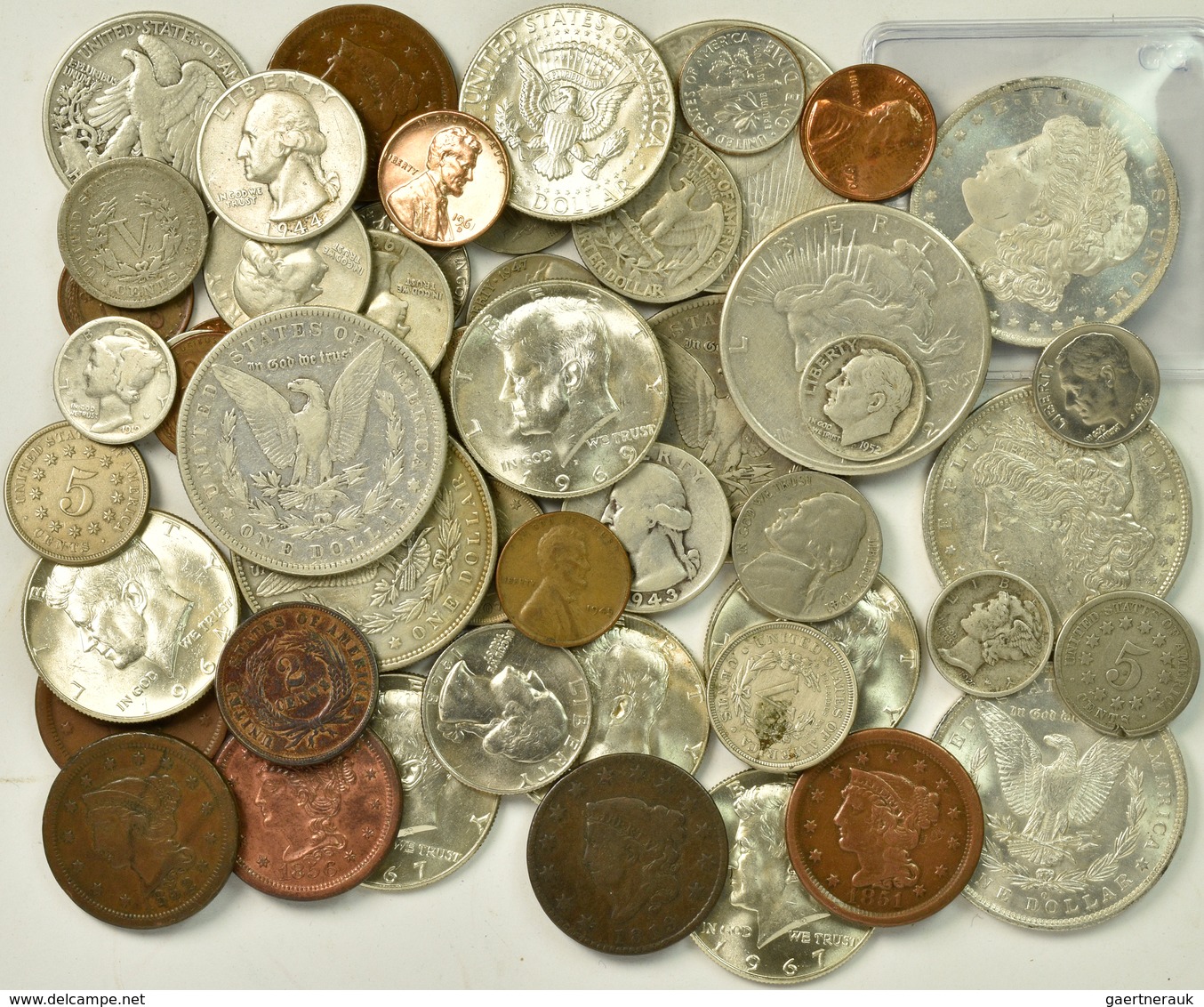 Vereinigte Staaten Von Amerika: Kleine Sammlung Umlaufmünzen USA, Angefangen Mit 1 Cent Um 1850, übe - Autres & Non Classés
