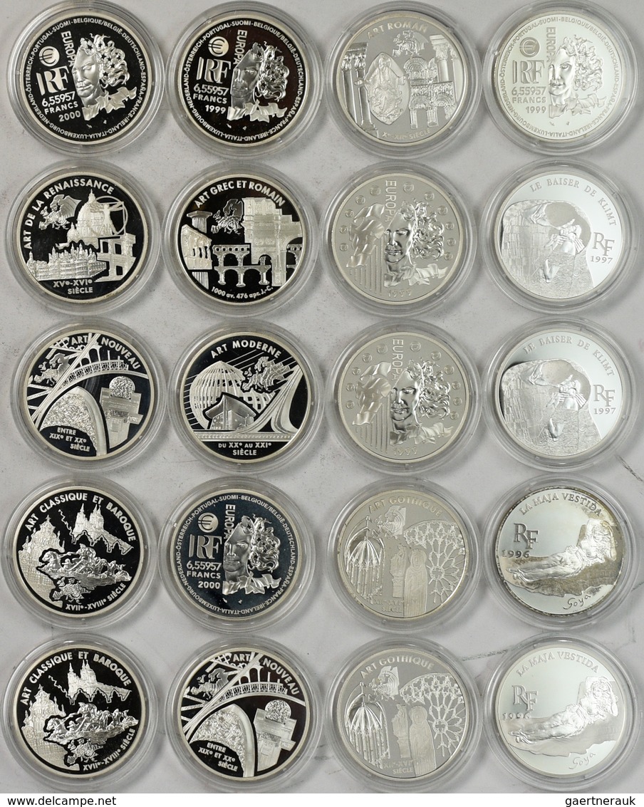 Frankreich: Große Sammlung An Französischen Doppelwährungsmünzen (FRF Mit ECU Und Euromünzen) Ab Ca. - Andere & Zonder Classificatie