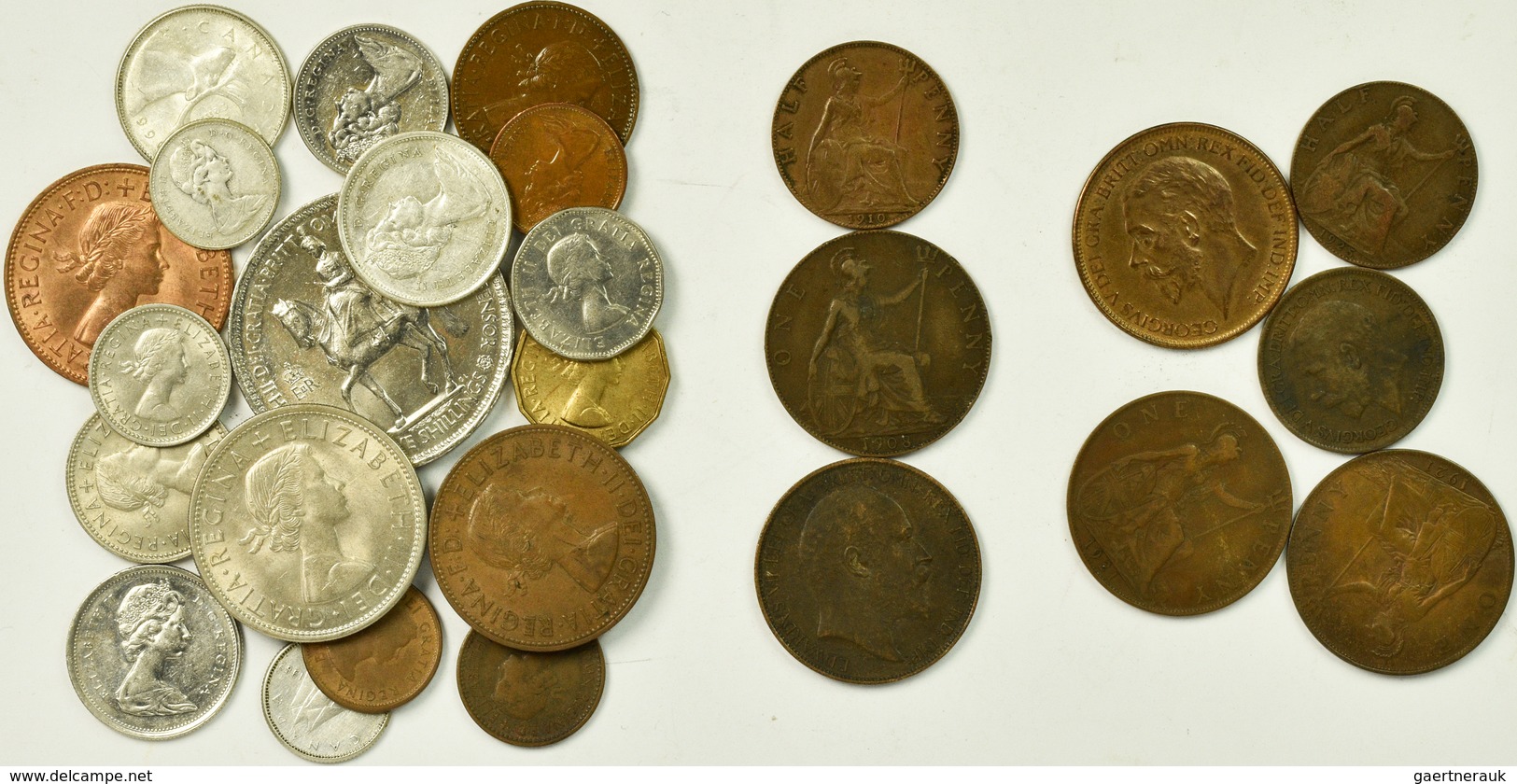 Großbritannien: Kleine Sammlung Ca. 60 Diverser Münzen, überwiegend GB Aber Auch Kanada Oder Ceylon - Autres & Non Classés