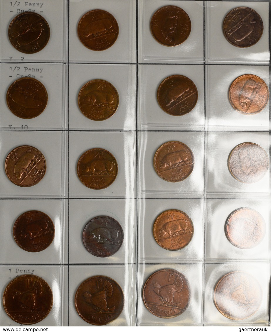 Irland: Ein Album Voll Mit Münzen Aus Irland Nach Nominalen Und Jahrgängen Gesammelt. Von Farthing U - Irlande