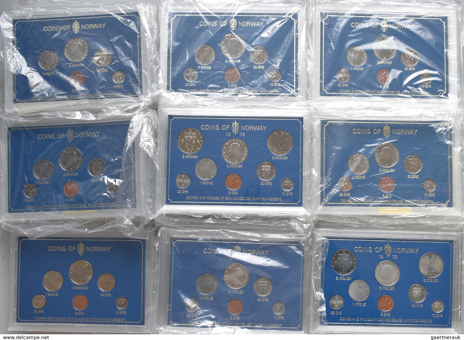 Norwegen: Coins Of Norway: 60 Kursmünzensätze Aus Norwegen Der Jahre 1974-1980 Im Blauen Etui. Alle - Norvège