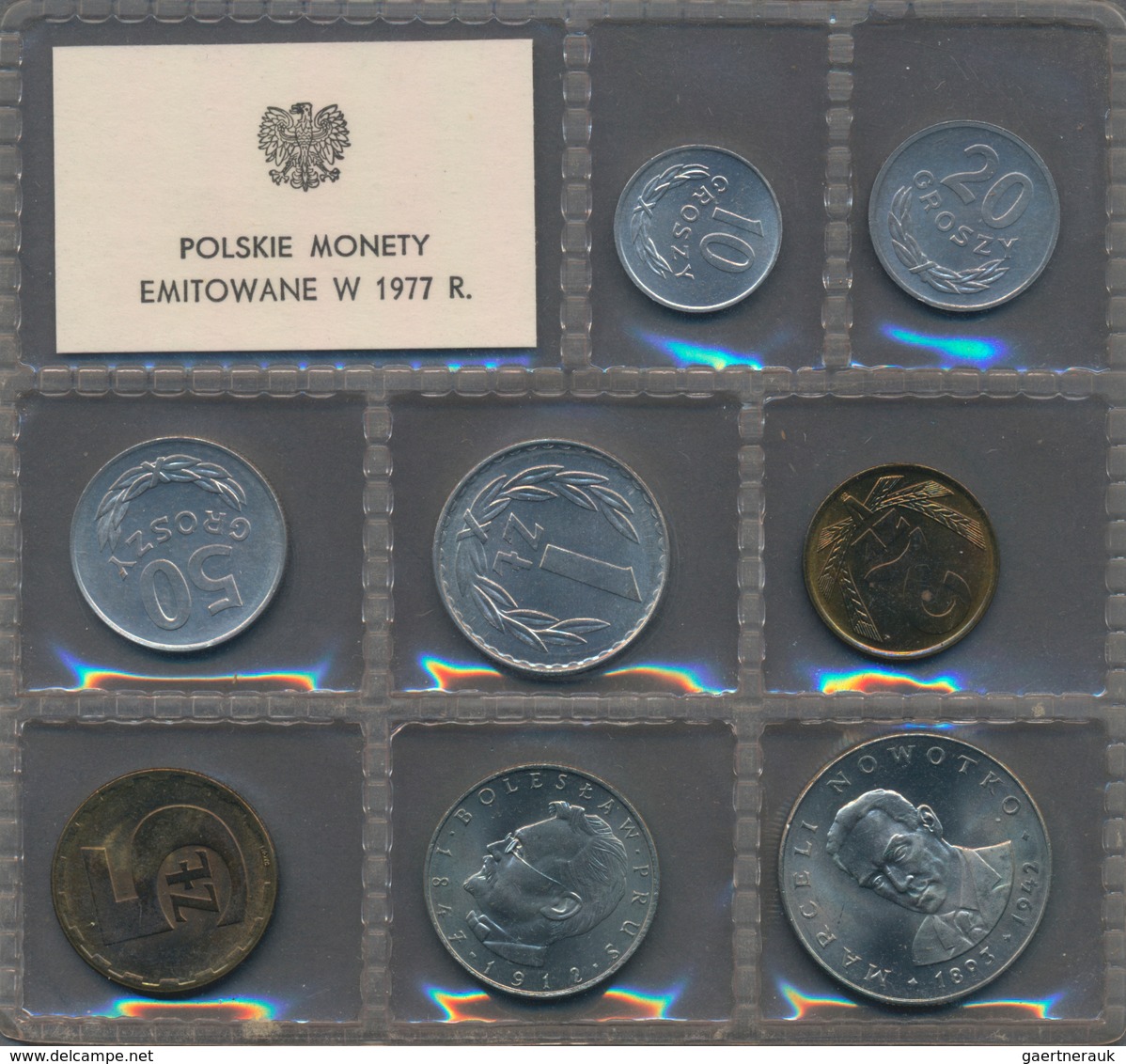 Polen: Lot 3 Sätze POLSKIE MONETY. 1-Obiegowe, 2-Emitowane W 1977 R, 3-Aluminowe. Alle Münzen In Fol - Pologne