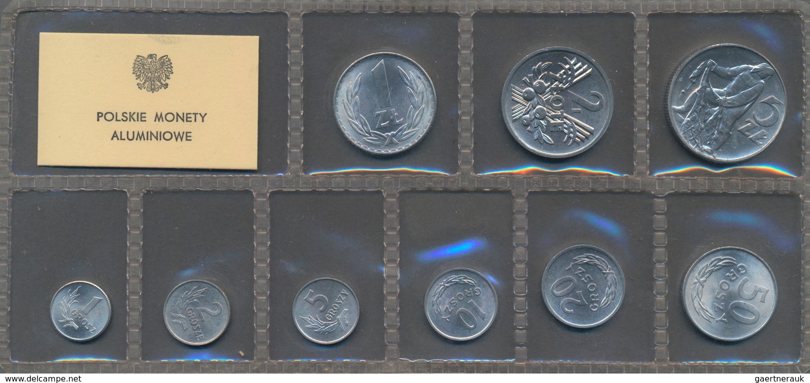 Polen: Lot 3 Sätze POLSKIE MONETY. 1-Obiegowe, 2-Emitowane W 1977 R, 3-Aluminowe. Alle Münzen In Fol - Pologne