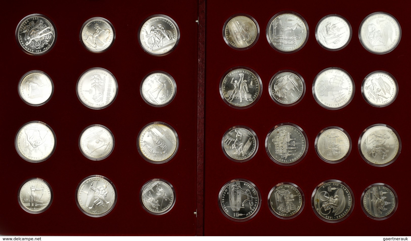 Sowjetunion: Olympische Spiele Moskau 1980: 14 X 5 Rubel Sowie 14 X 10 Rubel Gedenkmünzen, Augensche - Rusland