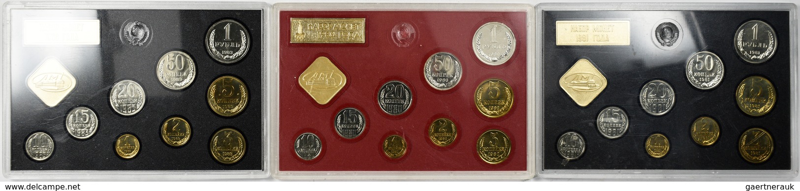 Sowjetunion: Kleines Lot 3 KMS: 1980, 1981, 1983. Alle 3 In Original Blister Der Leningrad Mint. - Russie