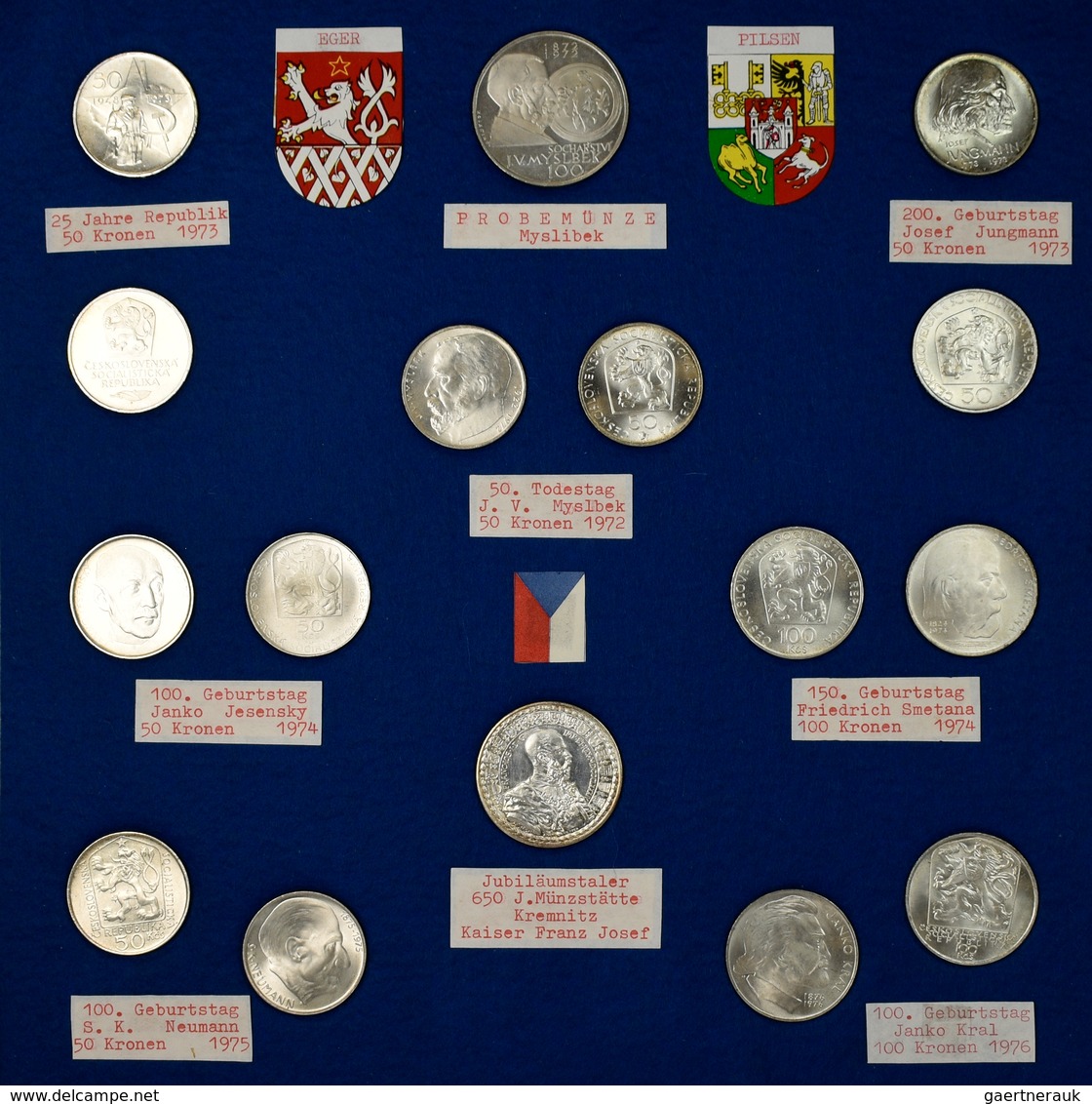 Tschechoslowakei: Eine Umfangreiche Typensammlung Münzen der Tschechoslowakei seit der Staatsgründun