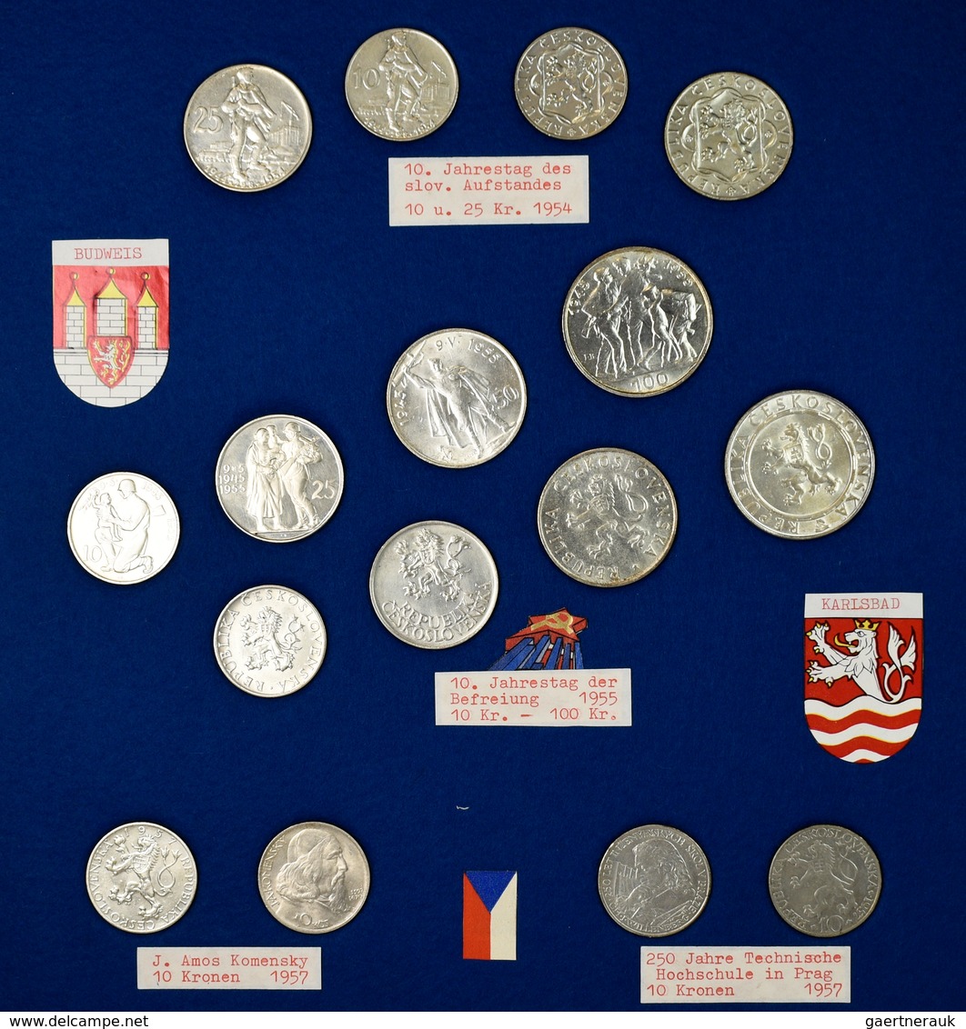 Tschechoslowakei: Eine Umfangreiche Typensammlung Münzen der Tschechoslowakei seit der Staatsgründun