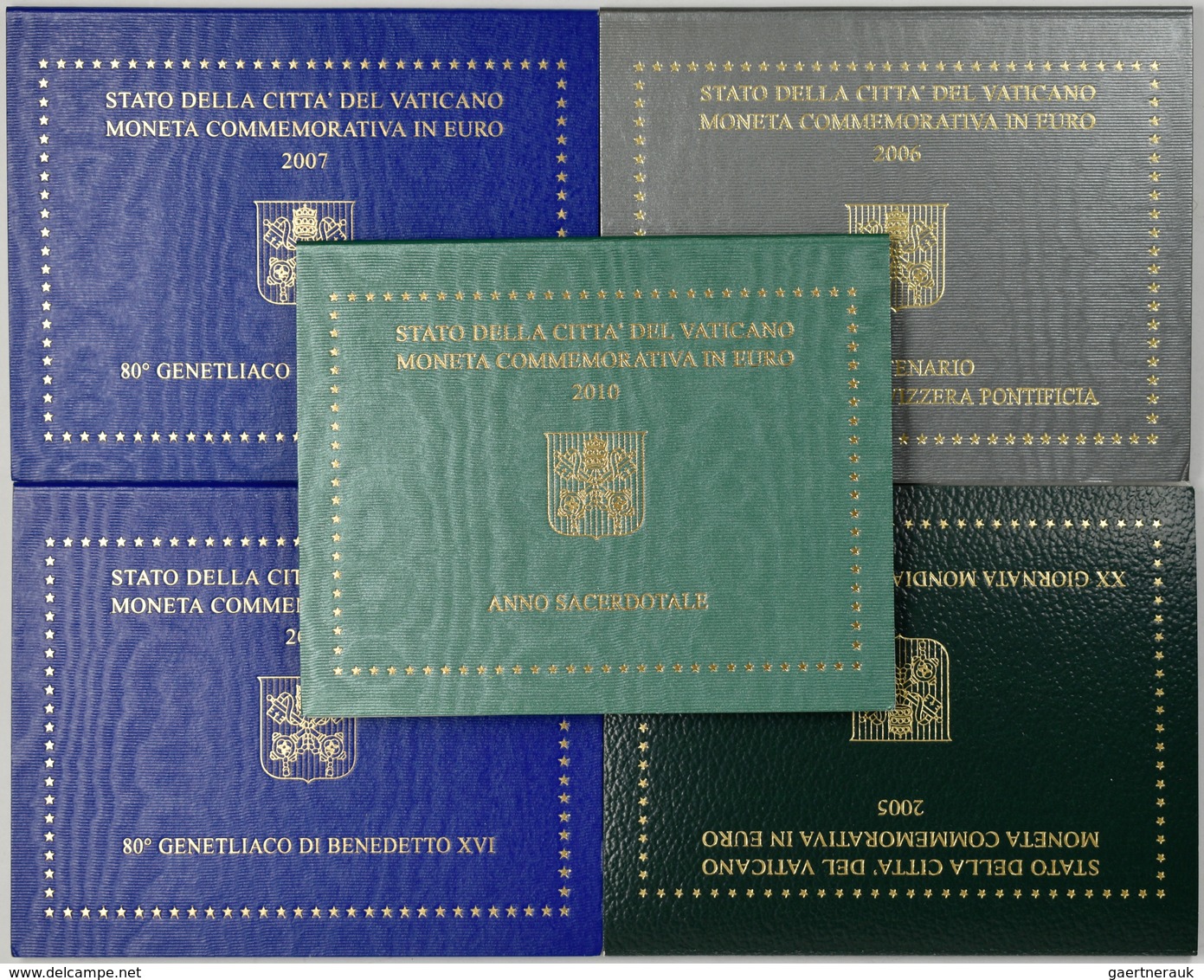 Vatikan: Lot 5 X 2 Euro Gedenkmünzen, Dabei: 2005 Weltjugendtag In Köln, 2006 Schweizer Garde, 2007 - Vatican