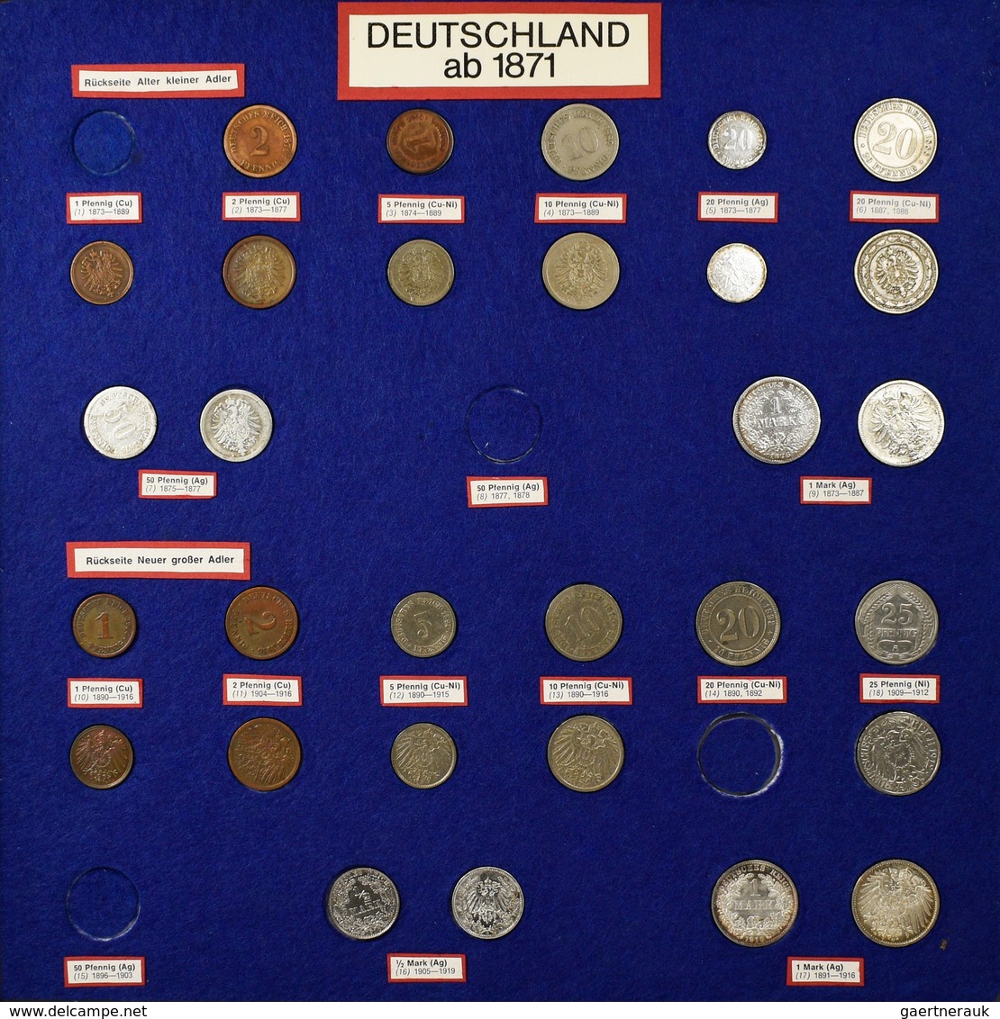 Deutschland: Kleine Reise durch die Zahlungsmittel in Deutschland 1871-1980. Typensammlung von Pfenn