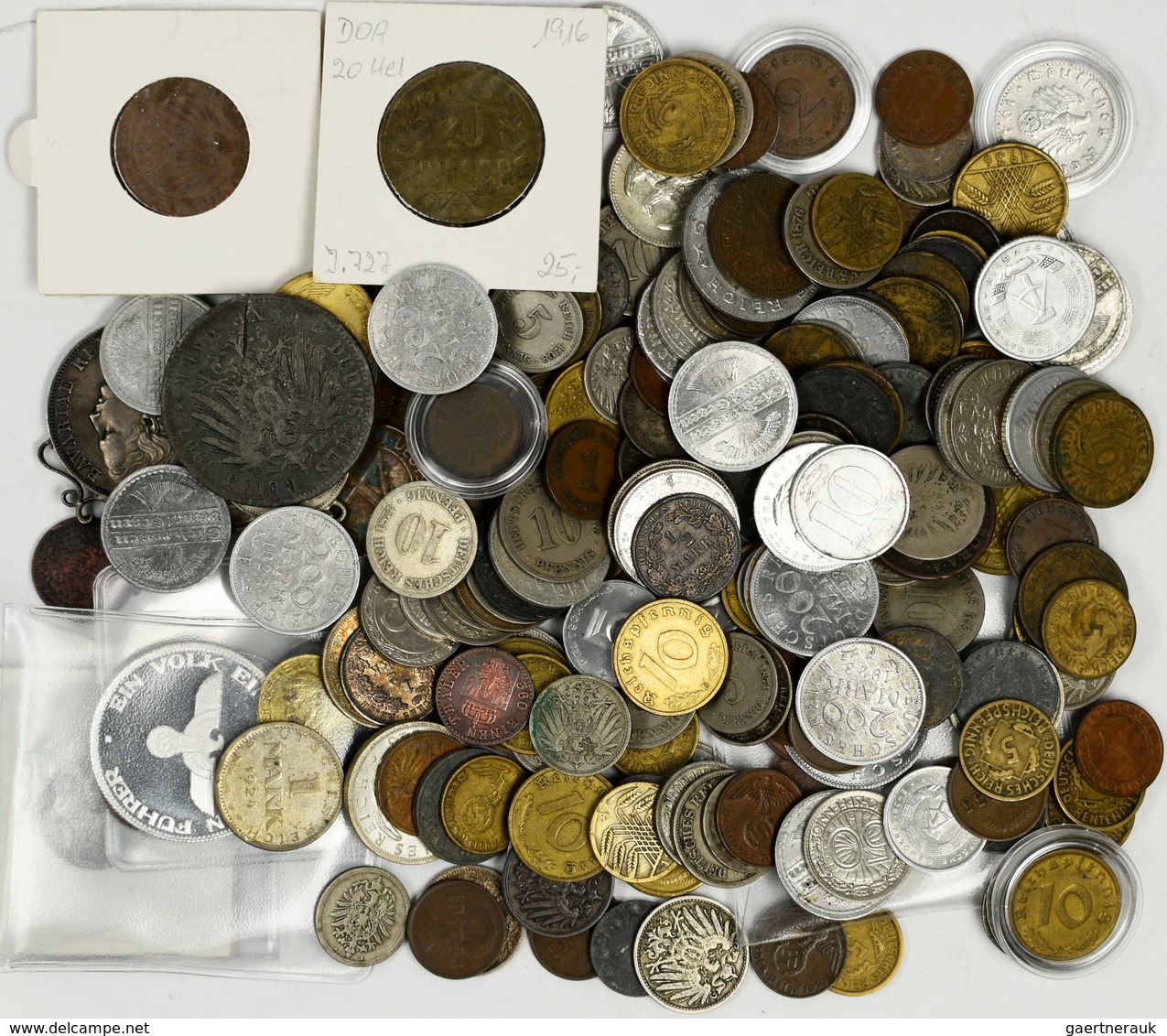 Deutschland: Kleine Schachtel Mit Ca. 0,7kg Klein- Und Silbermünzen Aus Deutschland Ab 1872. Überwie - Autres & Non Classés