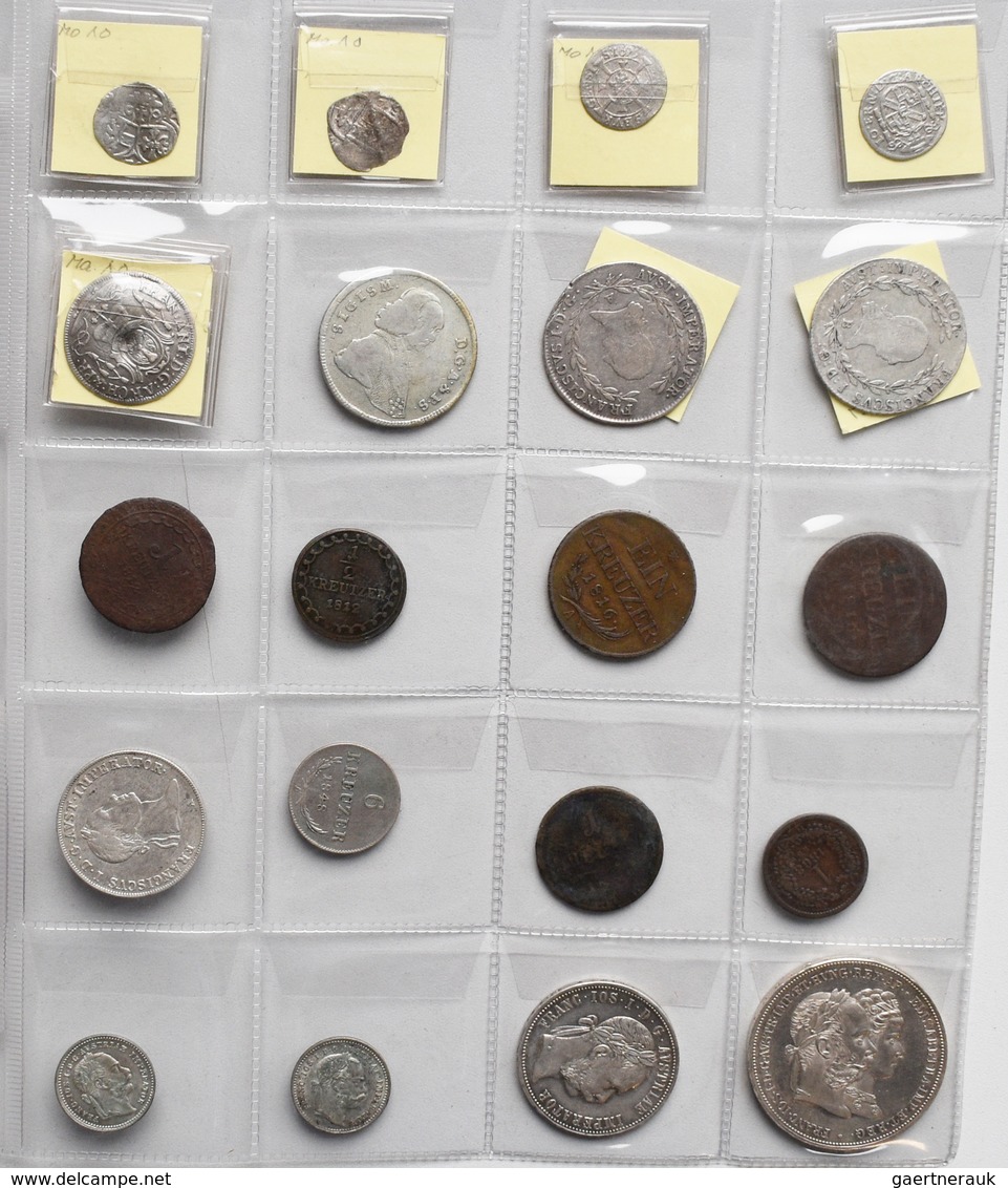 Haus Habsburg: Eine Kleine Schachtel Mit 20 Diversen Münzen Vom Kreuzer Bis Florin Aus Der Monarchie - Autres – Europe
