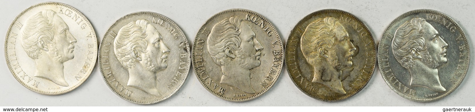 Bayern: Maximilian II. Joseph 1848-1864: Lot 5 Stück; 4 X Doppelgulden 1855, Mariengulden / Mariensä - Autres & Non Classés