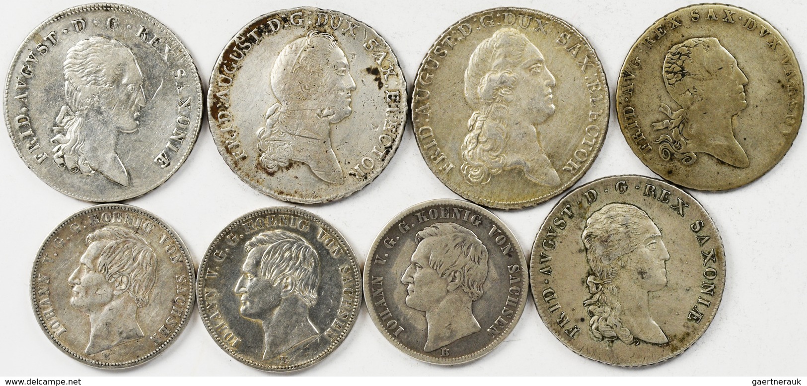 Sachsen: Sachsen: Lot 8 Taler; 1778, 1790, 1813, 1816, 1871 (Ausbeute), 1871 -Siegestaler (2x), Sowi - Autres & Non Classés