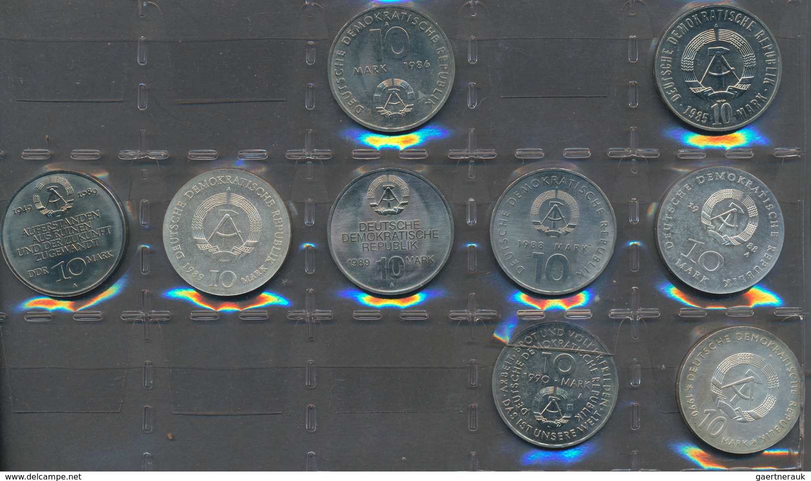 DDR: unvollständige Sammlung DDR Gedenkmünzen, dabei: 25 x 5 Mark Münzen; 31 x 10 Mark Münzen mit we