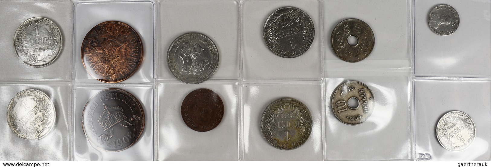Deutsch-Ostafrika: Wilhelm II. 1888-1918, DOA / Deutsch-Ostafrikanische Gesellschaft: Lot 12 Münzen; - Afrique Orientale Allemande