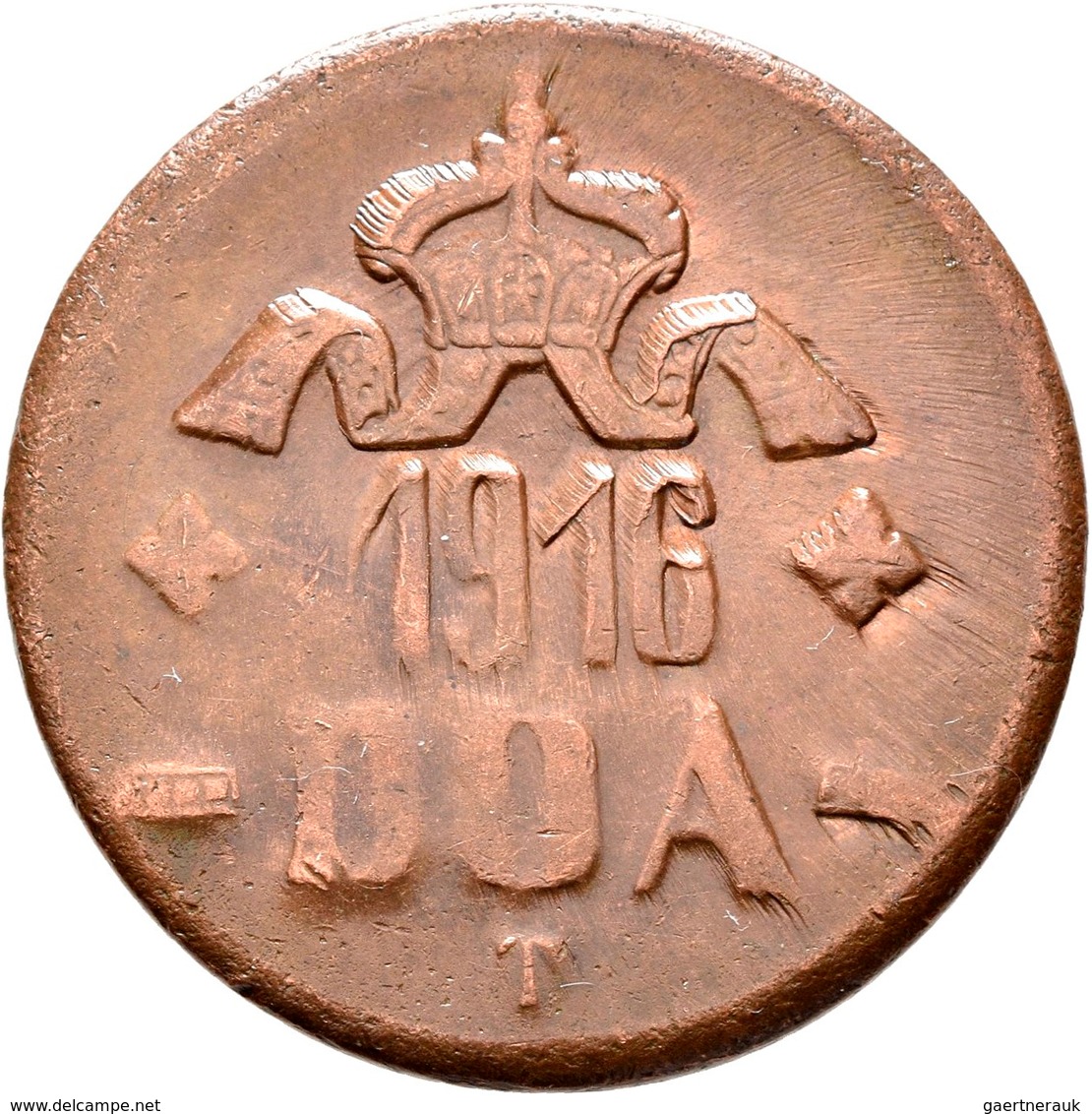 Deutsch-Ostafrika: Tabora, DOA: Lot 6 Münzen; 20 Heller 1916 T (4x) und 5 Heller 1616 T, zaponiert,