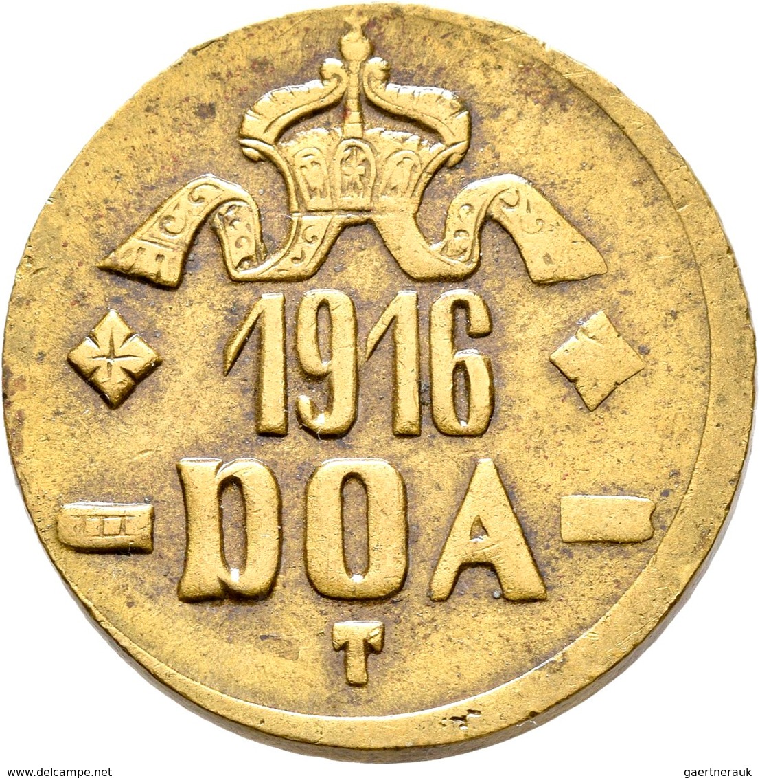 Deutsch-Ostafrika: Tabora, DOA: Lot 6 Münzen; 20 Heller 1916 T (4x) und 5 Heller 1616 T, zaponiert,