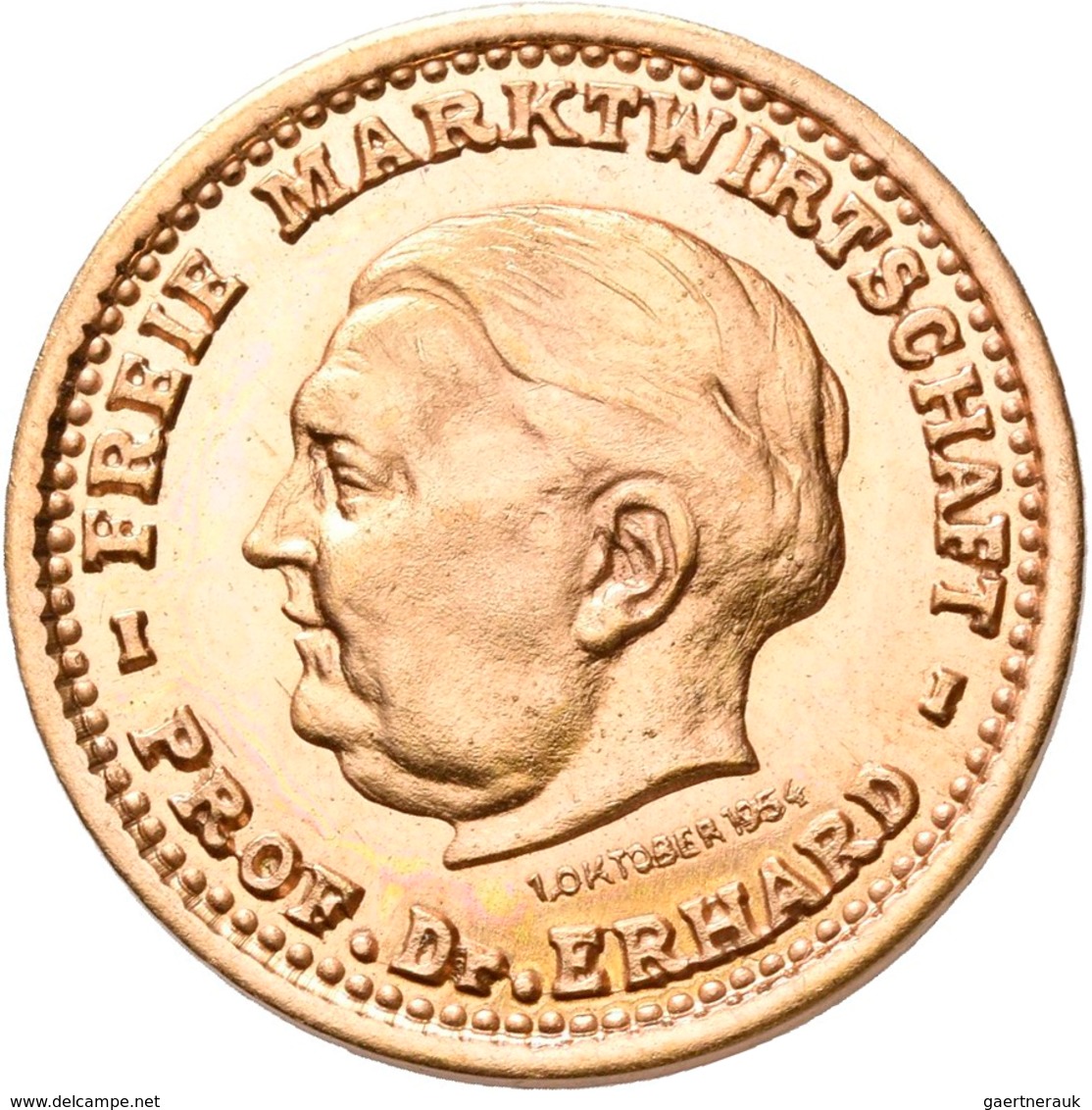 Medaillen Deutschland: BRD: Lot 6 Goldmedaillen; 2 x Konrad Adenauer 1957, Gold 900/1000, 22,5 mm, j