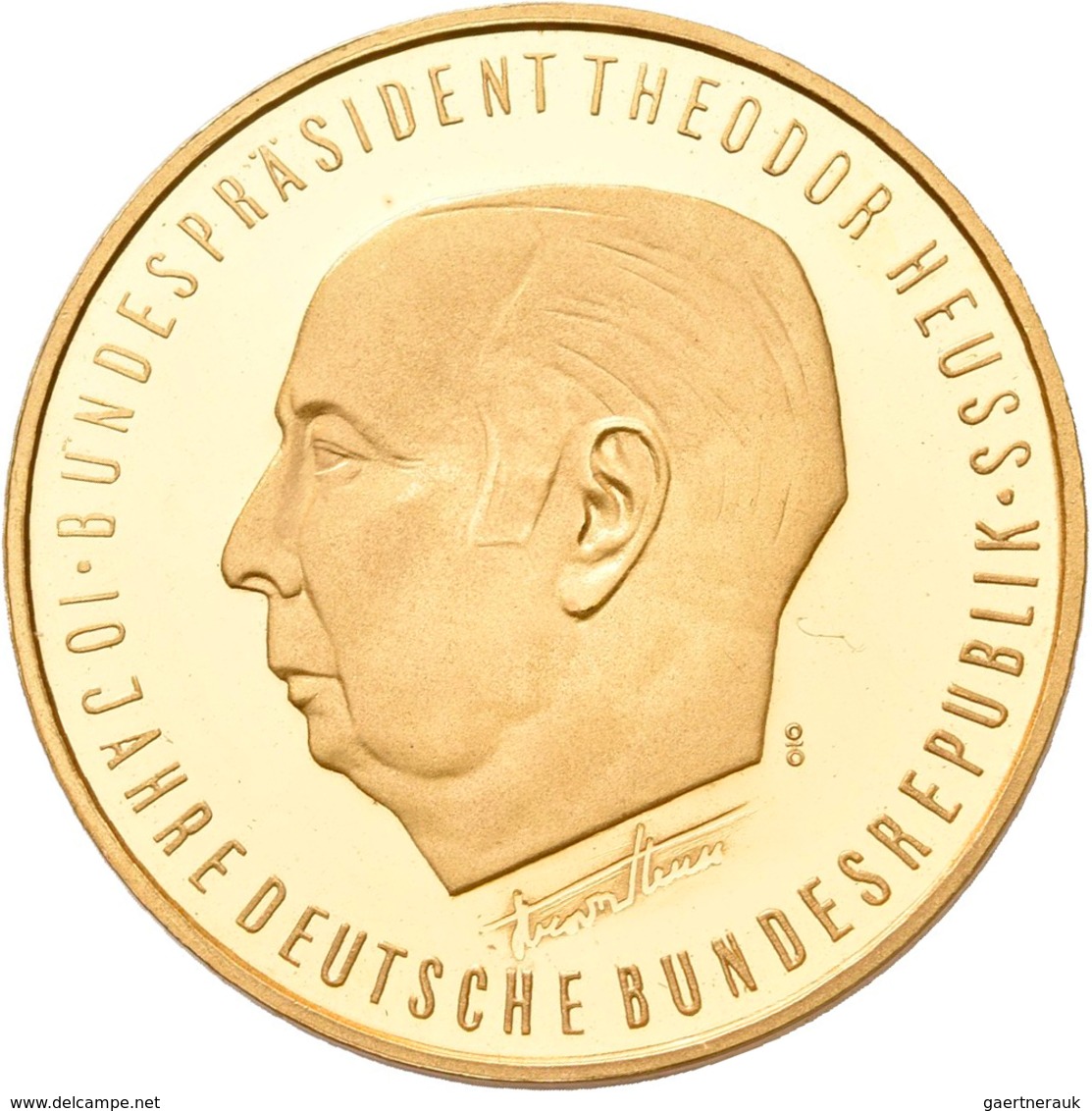 Medaillen Deutschland: BRD: Lot 6 Goldmedaillen; 2 x Konrad Adenauer 1957, Gold 900/1000, 22,5 mm, j