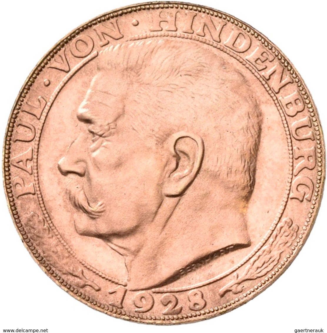 Medaillen Deutschland: Weimarer Republik: Lot 4 Goldmedaillen; Hindenburg 1928, Stempel Von Karl Goe - Autres & Non Classés