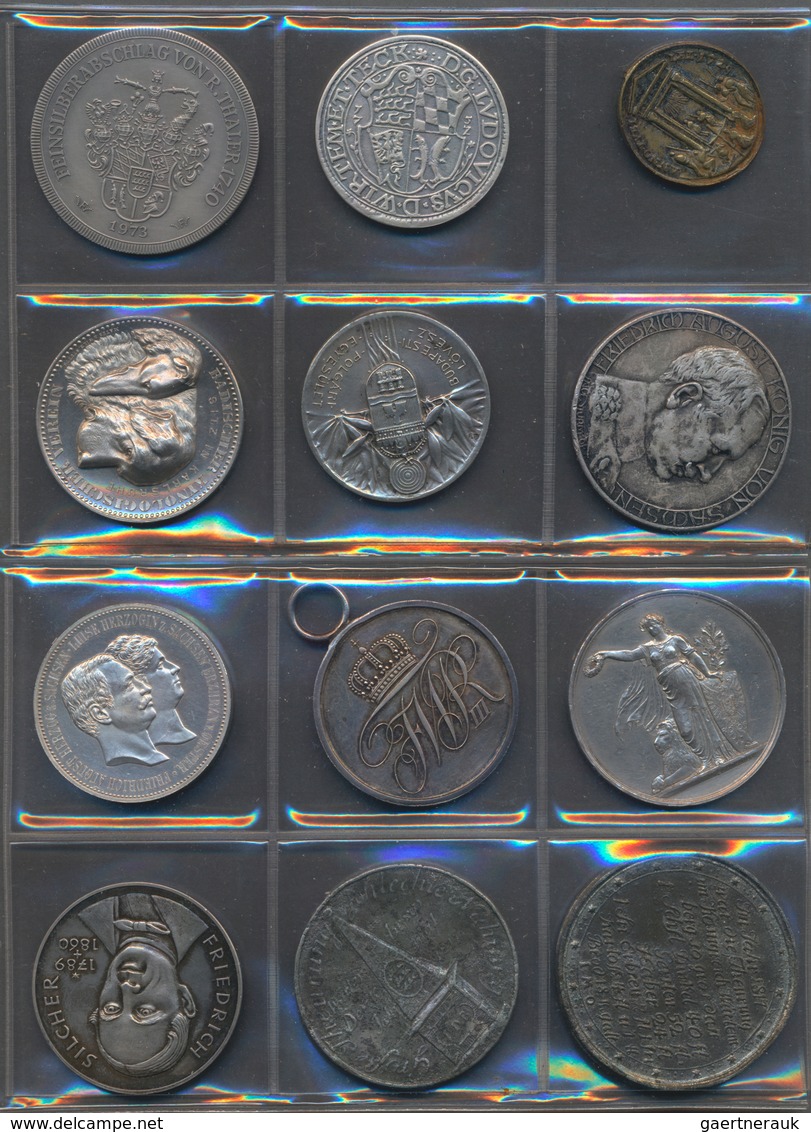 Medaillen Deutschland: Lot Von 45 Medaillen Und Plaketten Des 18./19./20. Jahrhundert; Meist Silber. - Autres & Non Classés