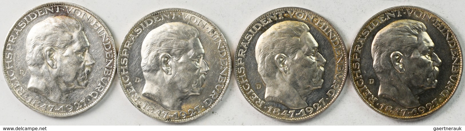 Medaillen Deutschland: Lot 4 Stück; Silbermedaille 1927, Von Karl Goetz; Auf Den 80. Geburtstag Von - Autres & Non Classés