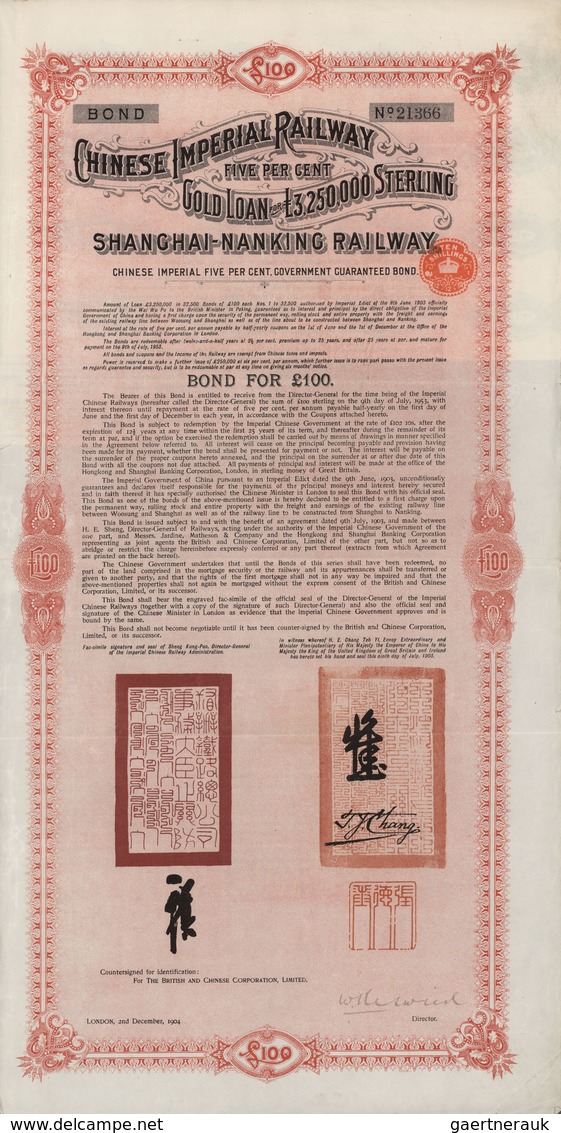 Alte Aktien / Wertpapiere: 1902/23, 4 Chinese Government Bonds Issued By Various Banks, Including Go - Autres & Non Classés