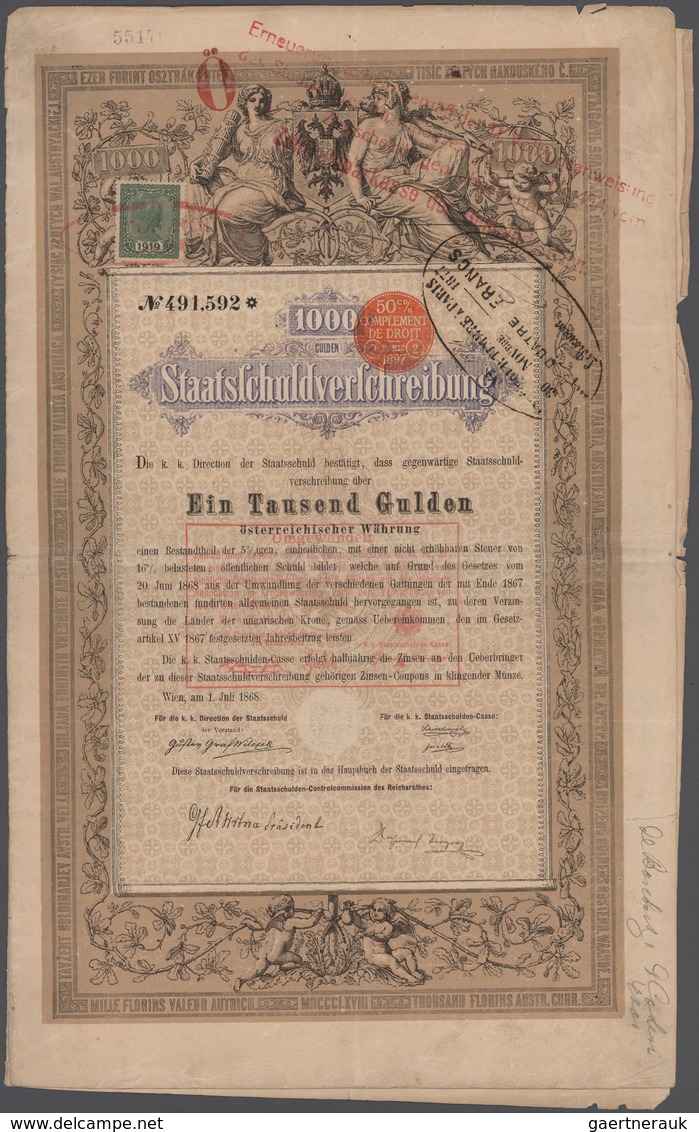 Alte Aktien / Wertpapiere: 1868-1920 Kleine Kollektion Von Ca. 20 Staatsschuldverschreibungen (1868) - Autres & Non Classés