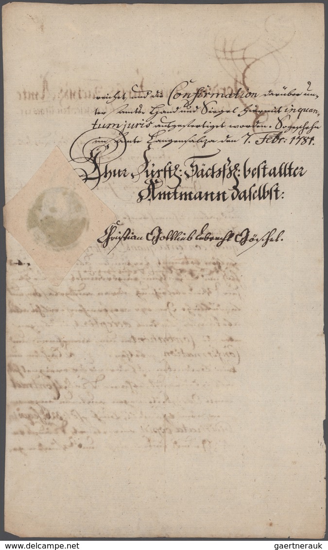 Varia, Sonstiges: Langensalza (Bad Langensalza): Offizielles Dokument Von 1781 Des Churfürstlichen S - Autres & Non Classés