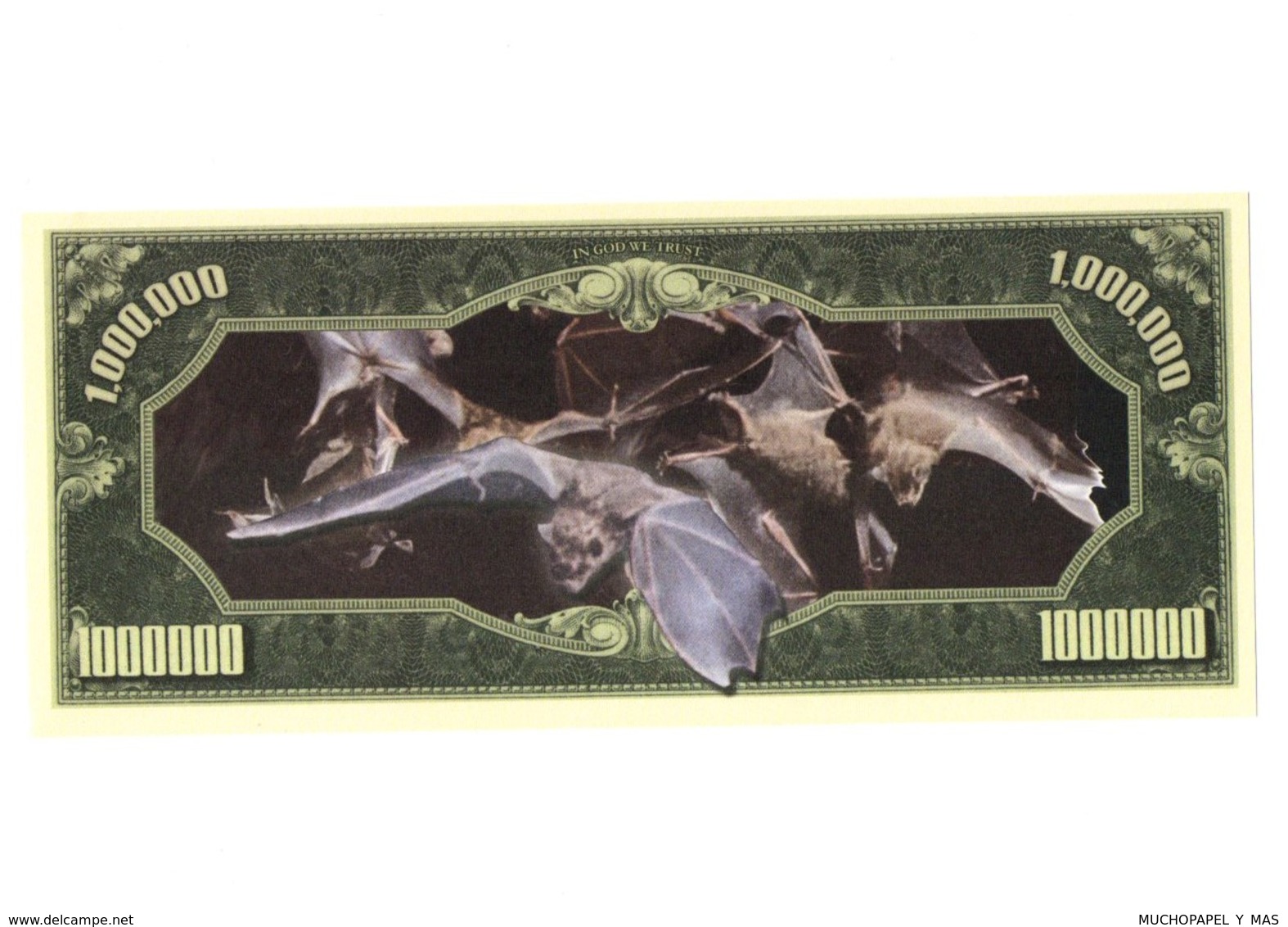 USA DOLLARS BILLETE IMITACIÓN BANKNOTE PAPEL MONEDA SIN VALOR LEGAL BAT BATS MURCIÉLAGO MURCIÉLAGOS VAMPIRE VAMPIRES VER - Specimen