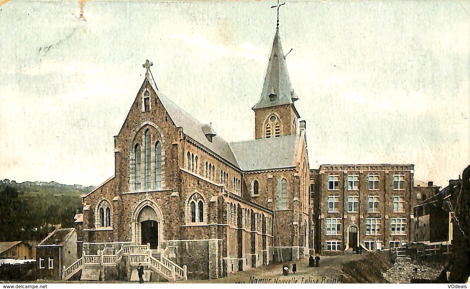 CPA - Belgique - Cachet à Pont - Namur Départ 30-07-1908 - Namur - Nouvelle Eglise - Autres & Non Classés