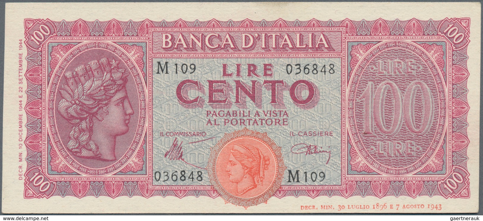 Italy / Italien: Huge album with 156 banknotes Italy, comprising for example 5 and 10 Lire Biglietti